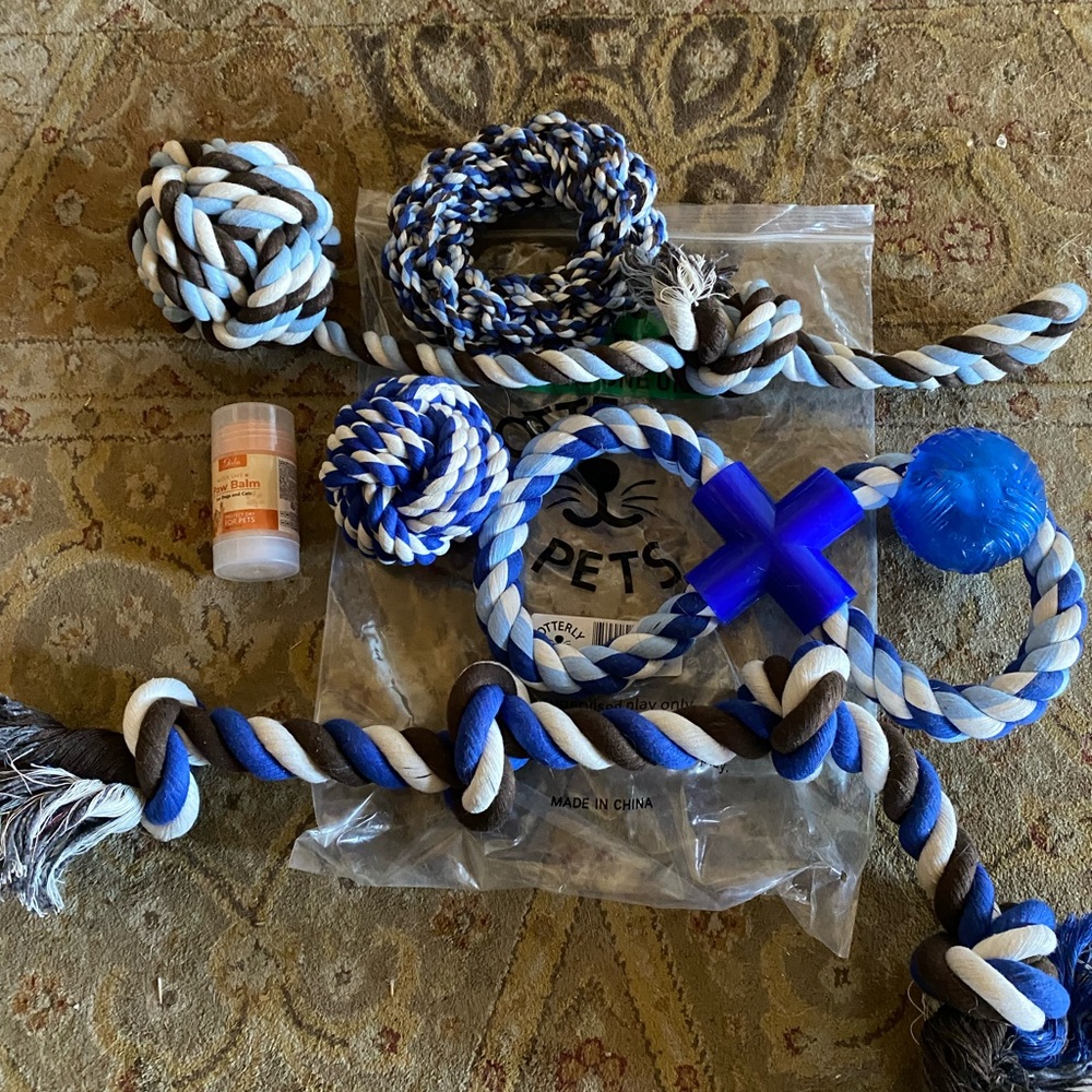 Blue and White Pet Rope Toy Set